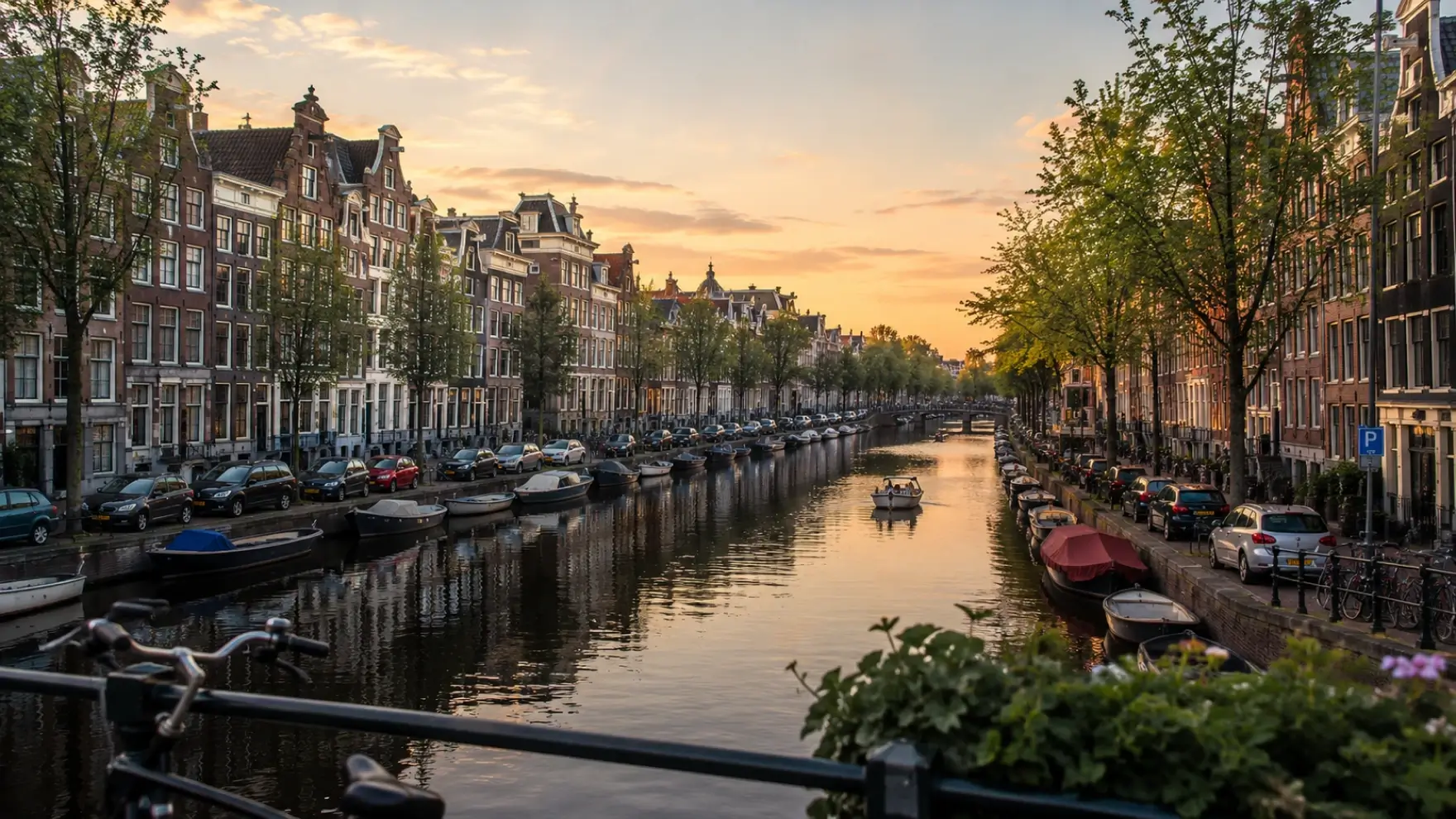 Amsterdam, Hà Lan - nổi tiếng cảnh sắc hệ thống kênh đào, chiều xe đạp và những tòa nhà cổ kính lãng mạn